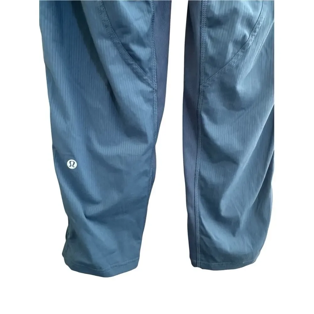 Lululemon Dance Studio Mid Rise Crop Jogger Pants 6 Blue Drawstring #NE178